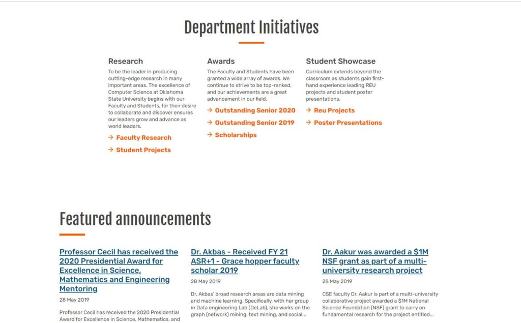 Department Policies Page